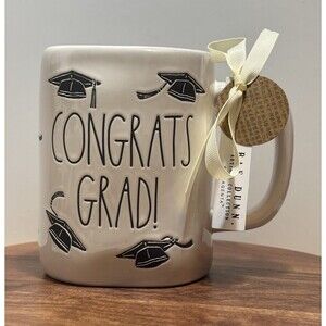 Rae Dunn Magenta CONGRATS GRAD! Ceramic Coffee Tea Mug Graduation Gift